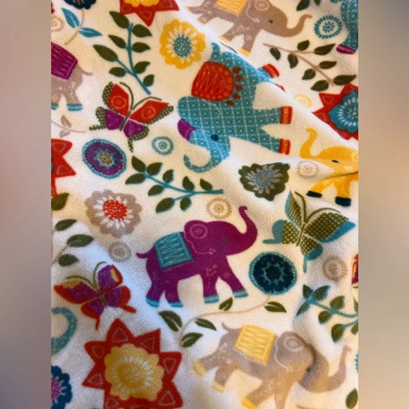 Levtex Baby Zahara Pink Purple Elephant Changing Pad Colorful Butterfly Flower - Picture 2 of 4